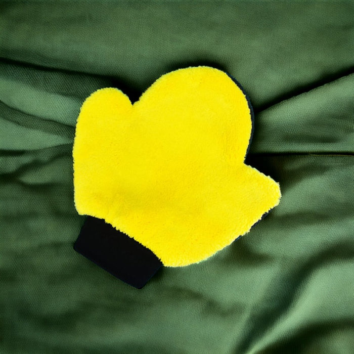 Gant de lavage microfibre bi-faces jaune Porzelack - Porzelack
